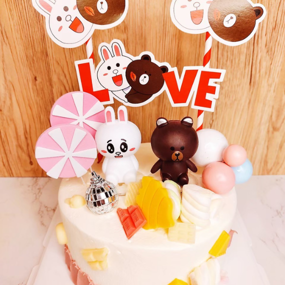 熊大兔兔生日蛋糕-永和生日蛋糕-中和生日蛋糕